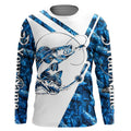 Walleye Fishing blue camo UV protection Custom long sleeves fishing, Walleye fishing NQS7942