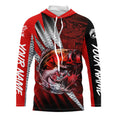 Bass fishing Custom sun protection long sleeve fishing, bass fishing | Red NQS5366