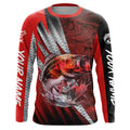 Bass fishing Custom sun protection long sleeve fishing, bass fishing | Red NQS5366