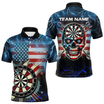 American Flag Skull Dart Board Blue lightning Custom Team Dart, NQS9302