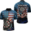 American Flag Skull Dart Board Blue lightning Custom Team Dart, NQS9302