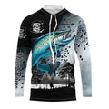 Chinook Salmon (King salmon) fishing scales Custom name performance anti UV long sleeve fishing NQS3856