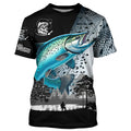 Chinook Salmon (King salmon) fishing scales Custom name performance anti UV long sleeve fishing NQS3856