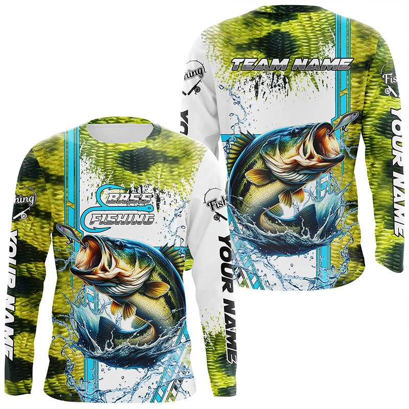 Largemouth bass fishing Green scales custom Bass fishing team fishing apparel NQS8603