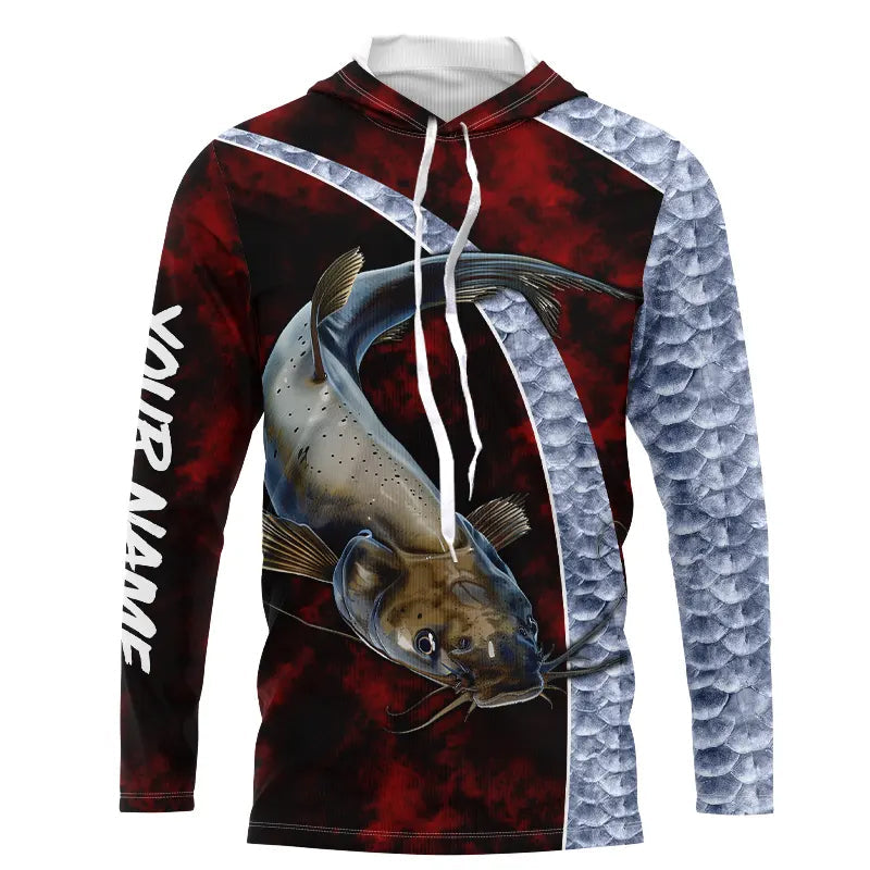 Catfish fishing, women custom Performance Long Sleeve Fishing NQS2438