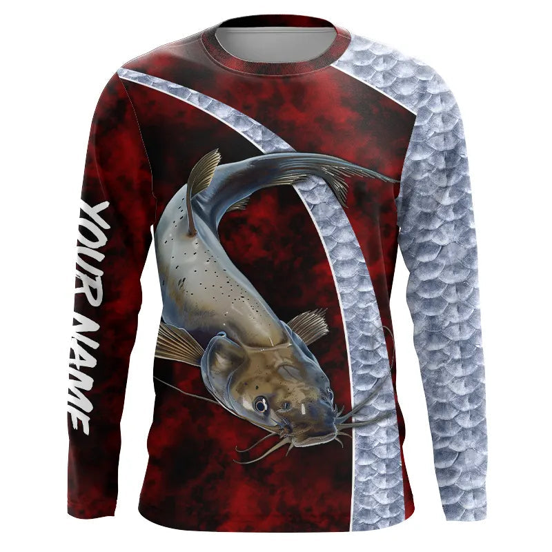 Catfish fishing, women custom Performance Long Sleeve Fishing NQS2438