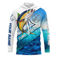 Tuna fishing blue sea camo UV protection long sleeve fishing, custom Tuna fishing NQS5090