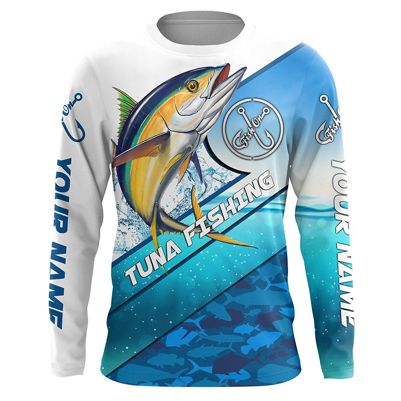 Tuna fishing blue sea camo UV protection long sleeve fishing, custom Tuna fishing NQS5090