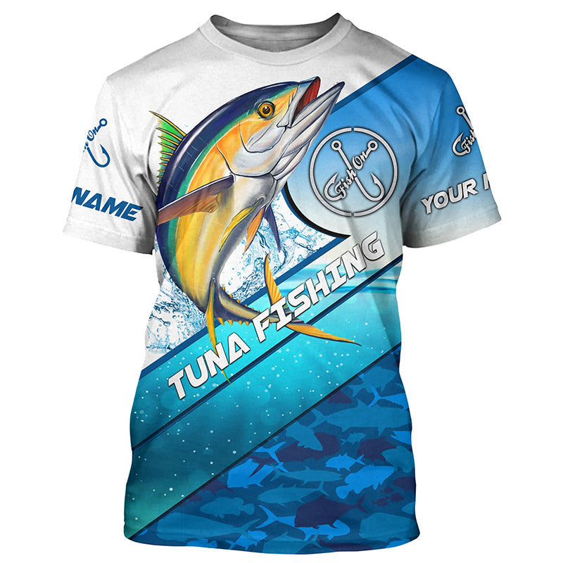 Tuna fishing blue sea camo UV protection long sleeve fishing, custom Tuna fishing NQS5090