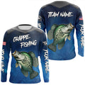 Blue camo Crappie fishing Custom performance long sleeve team Crappie fishing tournament NQS7717