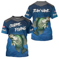 Blue camo Crappie fishing Custom performance long sleeve team Crappie fishing tournament NQS7717