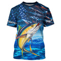 Personalized Tuna Saltwater Blue Camo American flag patriotic Long Sleeve Performance Fishing NQS5845