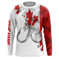Canadian flag Fishing Fish Hook UV protection custom long sleeves Patriotic fishing apparel NQS7973