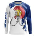 Colorado flag CO Fishing Fish Hook UV protection custom long sleeve Patriotic fishing apparel NQS7974