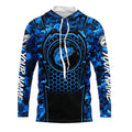 Bass Fishing blue camouflage sun protection Custom name long sleeves fishing, women, Kid NQS4253