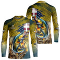 Walleye Fishing Scales Camo American Flag Faith patriotic Custom UV protection long sleeves NQS9310
