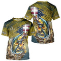 Walleye Fishing Scales Camo American Flag Faith patriotic Custom UV protection long sleeves NQS9310