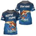 Blue camo Redfish fishing Custom performance long sleeve team Red Drum fishing tournament NQS7728