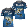 Blue camo Striped Bass fishing Custom performance long sleeve team Striper fishing tournament NQS7729