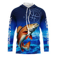 Personalized Redfish red drum Blue Long Sleeve Performance Fishing, compass tournament NQS5851