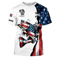Largemouth bass fishing American flag UV protection Customize long sleeves fishing NQS1561