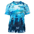 Great Barracuda Fishing blue tie dye Custom name fishing, custom fishing apparel NQS3138