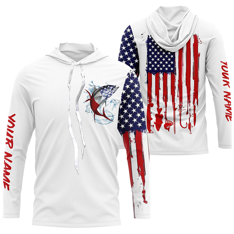 American flag Tuna fishing personalized patriotic UV Protection saltwater Tuna Fishing NQS5624