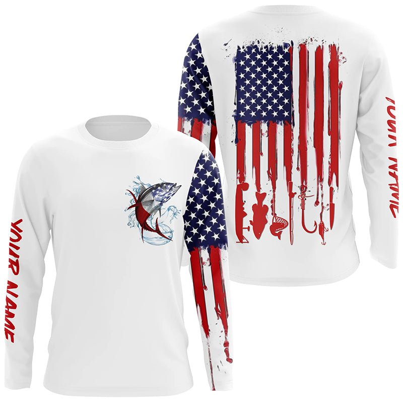 American flag Tuna fishing personalized patriotic UV Protection saltwater Tuna Fishing NQS5624