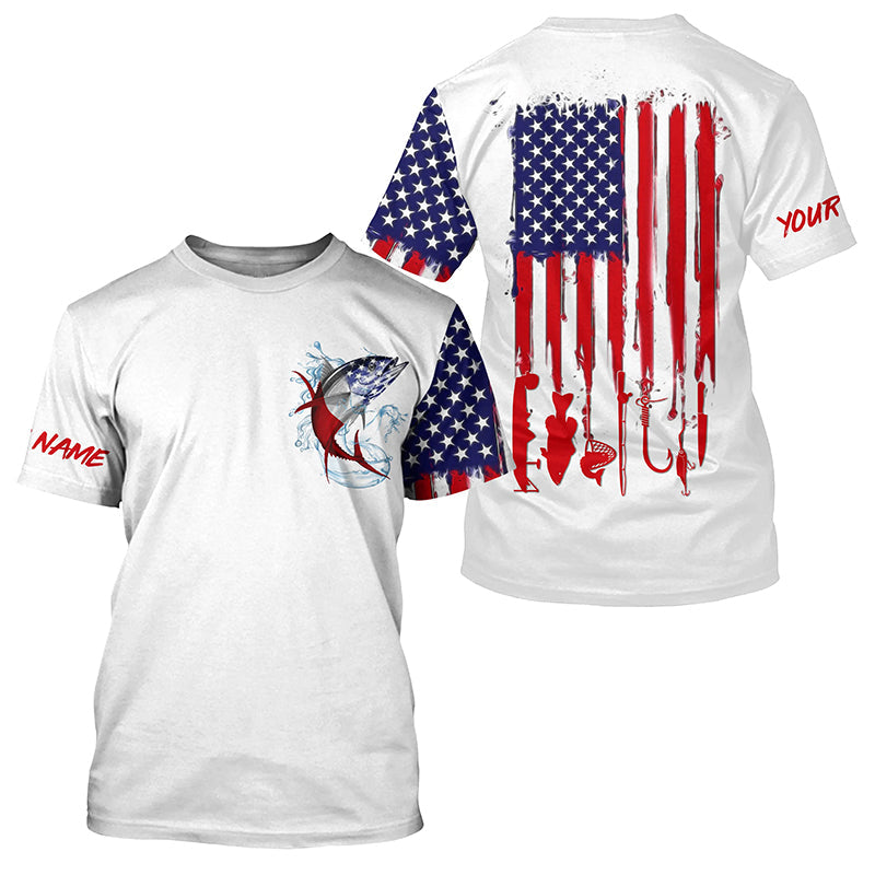 American flag Tuna fishing personalized patriotic UV Protection saltwater Tuna Fishing NQS5624