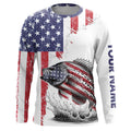 American flag Crappie patriotic fishing Custom name Crappie tournament long sleeves fishing NQS5865