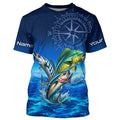 Personalized Mahi Mahi, Wahoo, Tuna Blue Performance Fishing, compass offshore tournament NQS5866