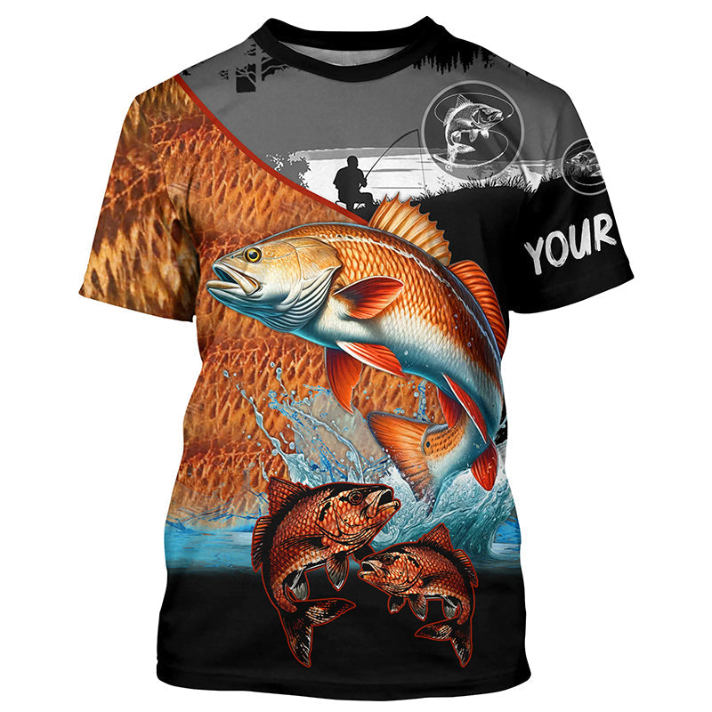 Redfish fishing scales customize performance long sleeves Fishing, Red drum fishing NQS6955
