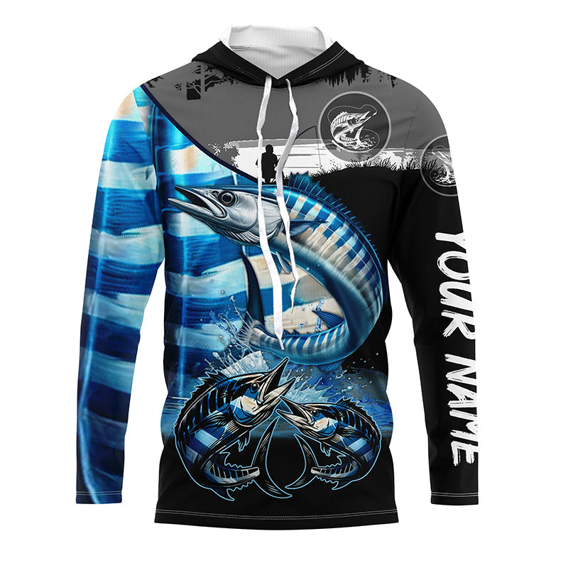 Wahoo fishing scales customize performance long sleeves Fishing, Wahoo fishing NQS6956