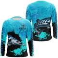 Personalized Wahoo fishing Performance long sleeve Fishing, Wahoo fishing | Blue NQS6976