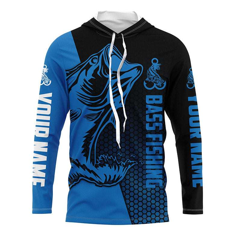 Largemouth Bass fishing UV protection Custom long sleeve fishing, Blue Bass tournament NQS5138