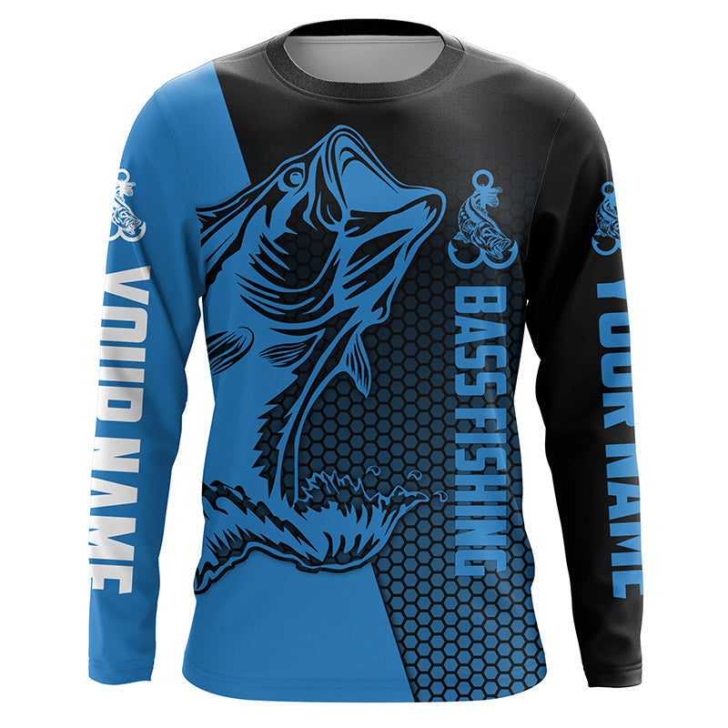 Largemouth Bass fishing UV protection Custom long sleeve fishing, Blue Bass tournament NQS5138