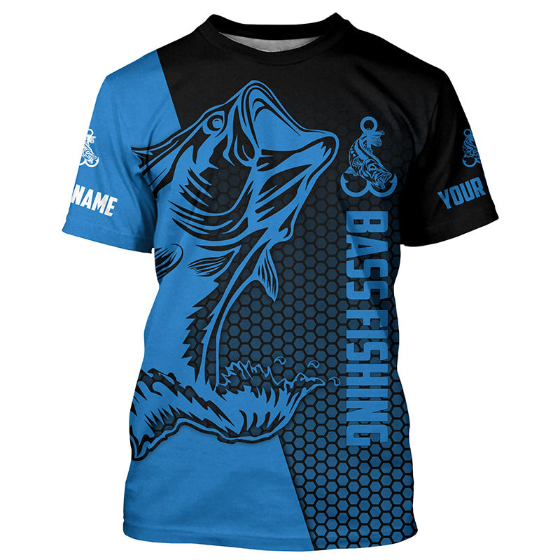 Largemouth Bass fishing UV protection Custom long sleeve fishing, Blue Bass tournament NQS5138