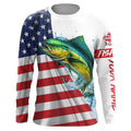 American flag patriotic Mahi mahi fishing Custom UV Protection saltwater long sleeve Fishing NQS5632