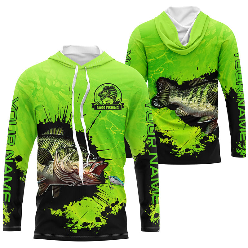 Personalized Bass fishing Performance long sleeve Fishing, Bass fishing | Green NQS5871