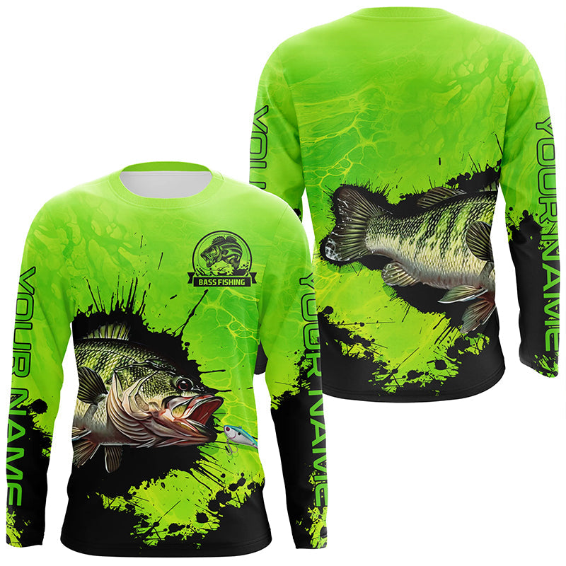 Personalized Bass fishing Performance long sleeve Fishing, Bass fishing | Green NQS5871