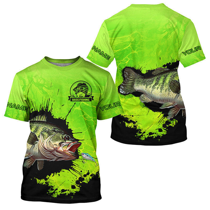 Personalized Bass fishing Performance long sleeve Fishing, Bass fishing | Green NQS5871