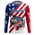 Red, White and Blue American Flag Largemouth Bass Fishing Custom patriotic Bass fishing team NQS9121