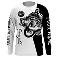 Crappie fishing black and white Customize name long sleeves fishing NQS1581