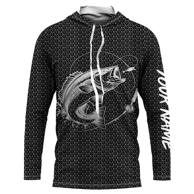 Largemouth bass fishing Custom name fishing, Bass fishing with hood NQS3152