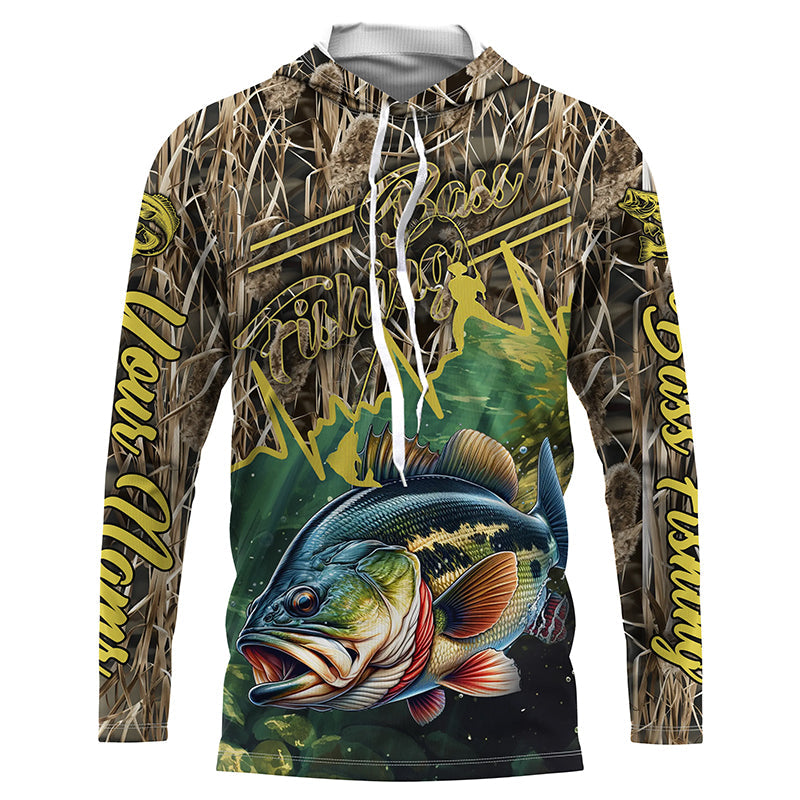 Bass fishing Camo Custom name UV protection long sleeves Bass fishing NQS800