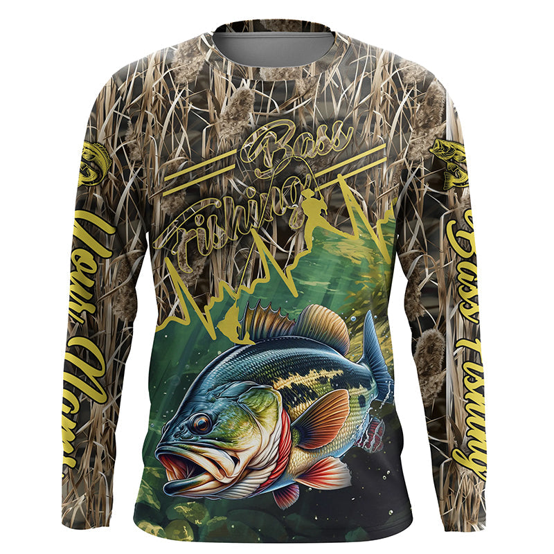Bass fishing Camo Custom name UV protection long sleeves Bass fishing NQS800
