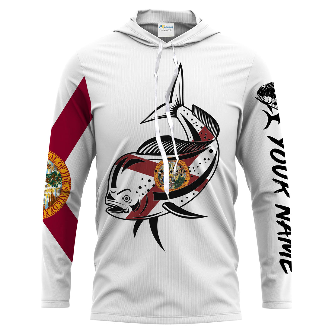 Mahi mahi Fishing Florida Flag patriotic Customize long sleeves fishing NQS2247