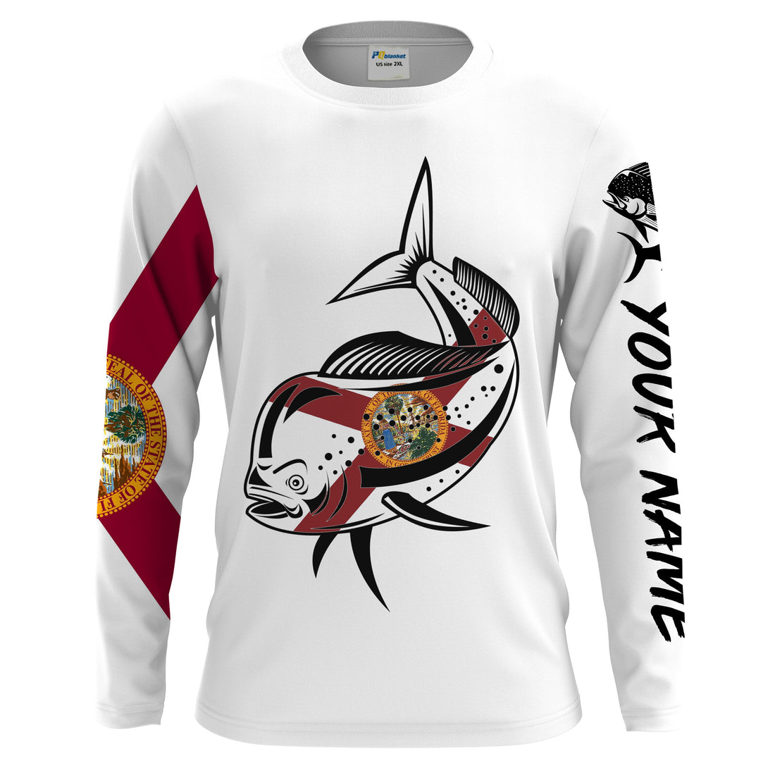 Mahi mahi Fishing Florida Flag patriotic Customize long sleeves fishing NQS2247