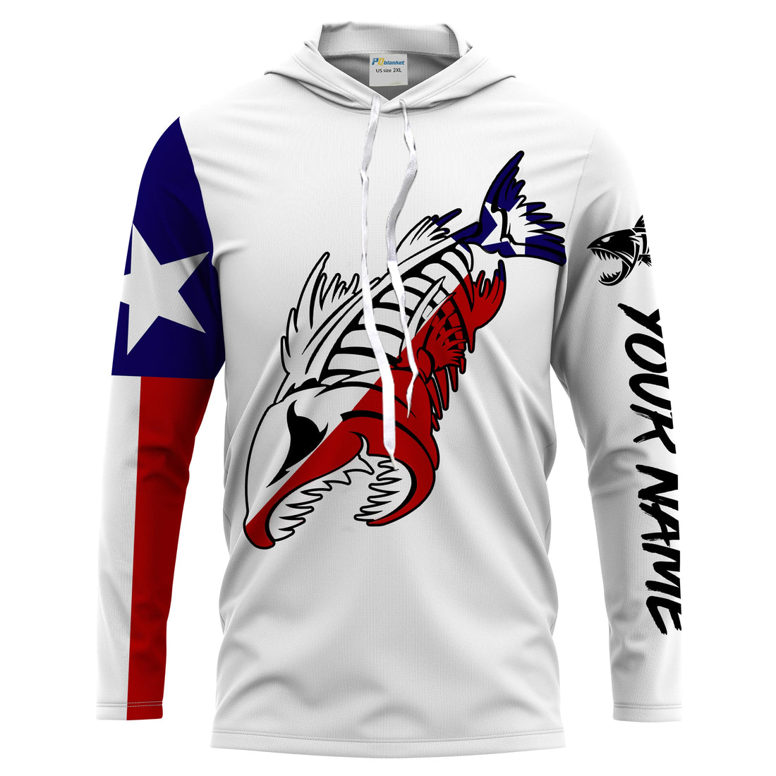Fish reaper Fishing Texas Flag patriotic Customize Name long sleeves fishing NQS2241