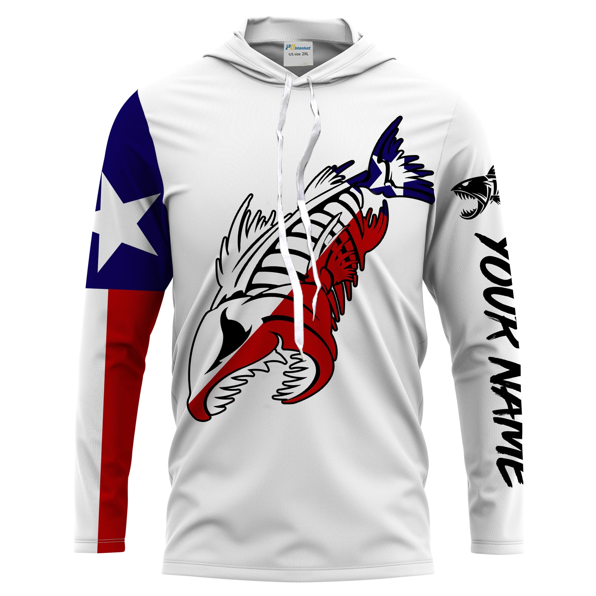 Fish reaper Fishing Texas Flag patriotic Customize Name long sleeves fishing NQS2241
